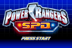 Power Rangers: S.P.D. title screen for GameBoy Advance